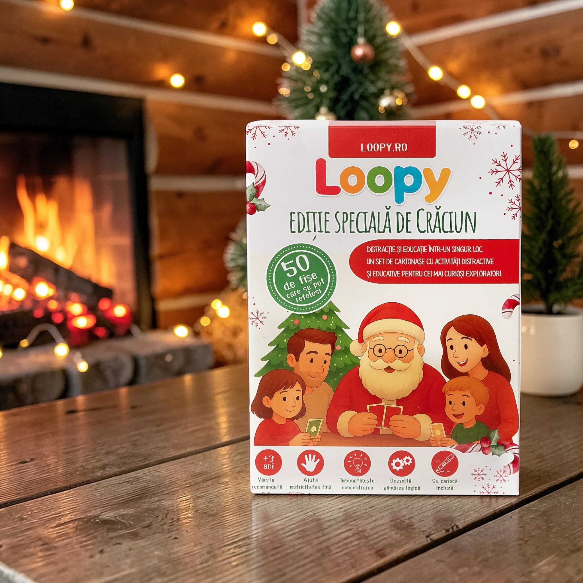 Loopy – set cartonase reutilizabile pentru copii editia de craciun Loopy – set cartonase reutilizabile pentru copii editia de craciun