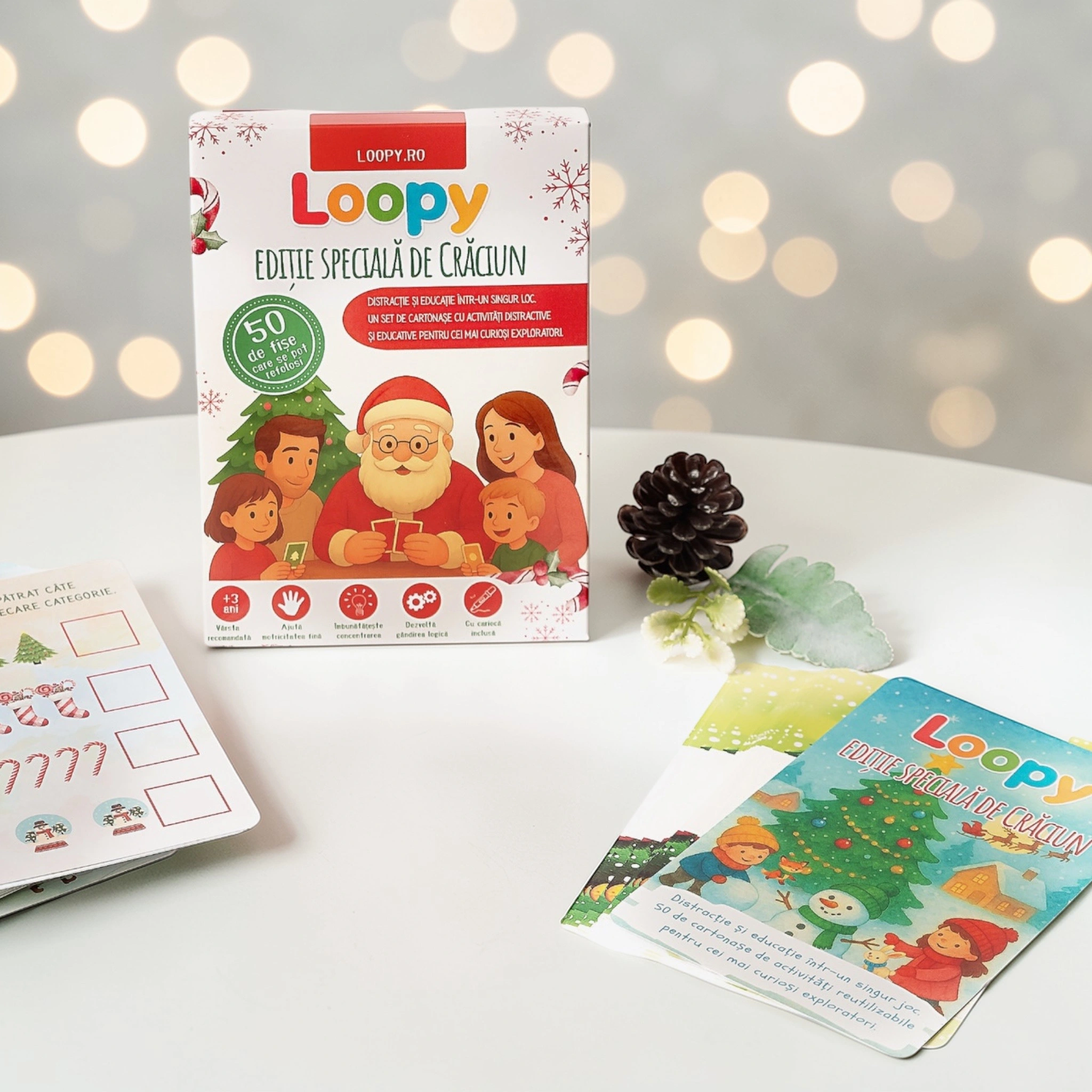 Loopy – set cartonase reutilizabile pentru copii editia de craciun Loopy – set cartonase reutilizabile pentru copii editia de craciun