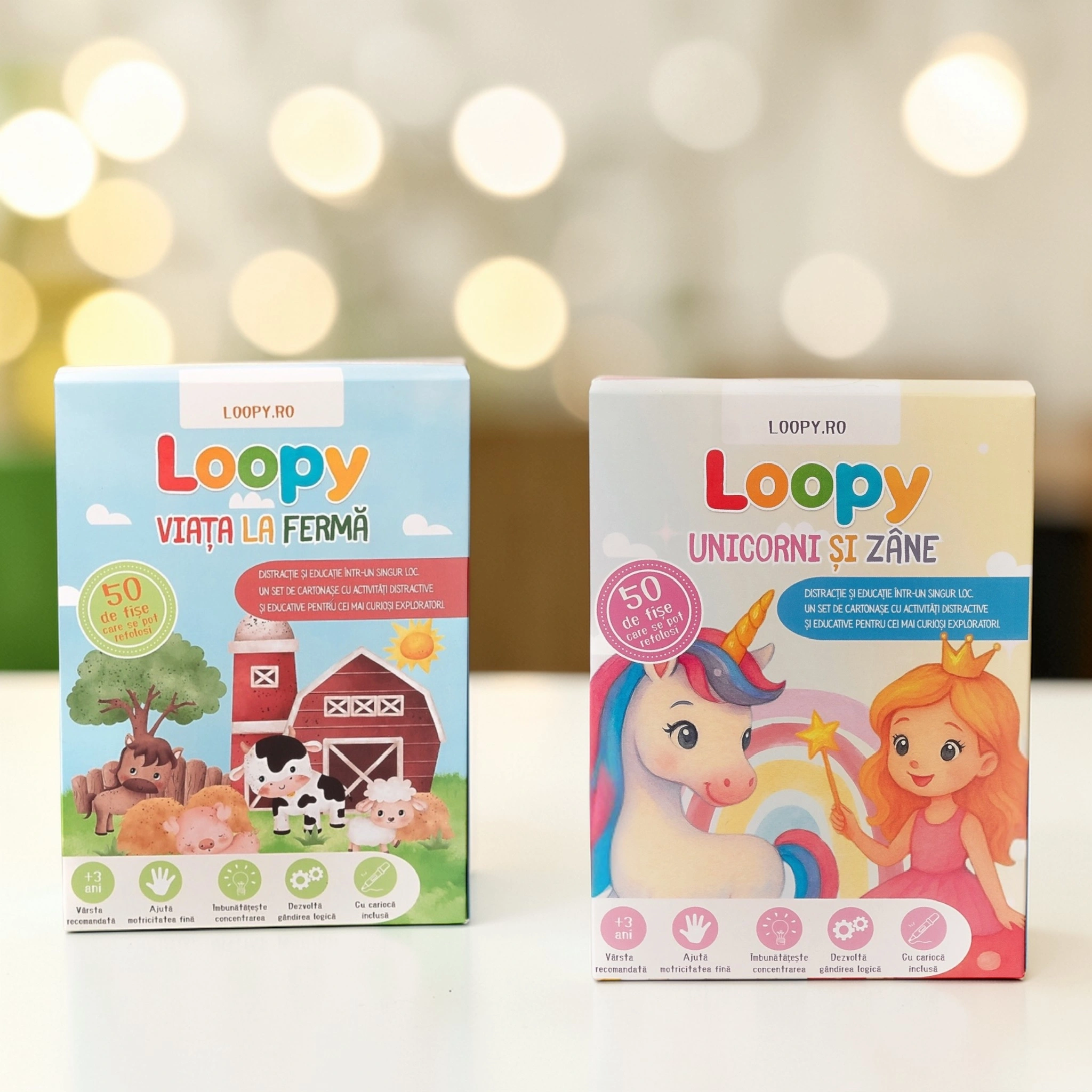 Loopy - set cartonase reutilizabile pentru copii pachet imaginatie Loopy - set cartonase reutilizabile pentru copii pachet imaginatie