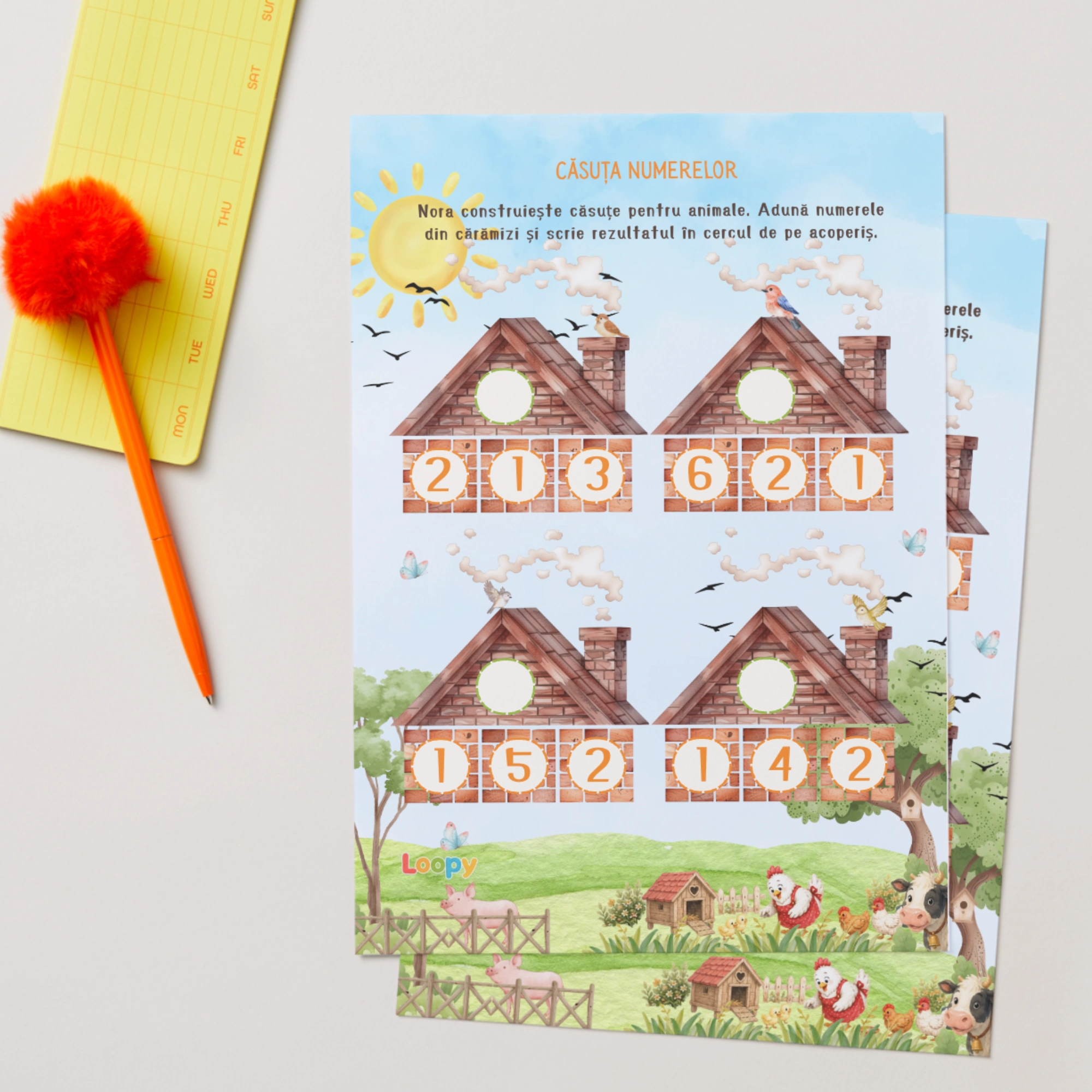loopy – nora si matematica viata la ferma, 100 fise printabile pentru copii loopy – nora si matematica viata la ferma, 100 fise printabile pentru copii